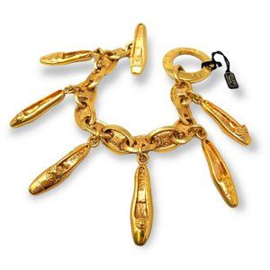 CELINE Golden Shoes Charm Bracelet, Vintage, Very Rare